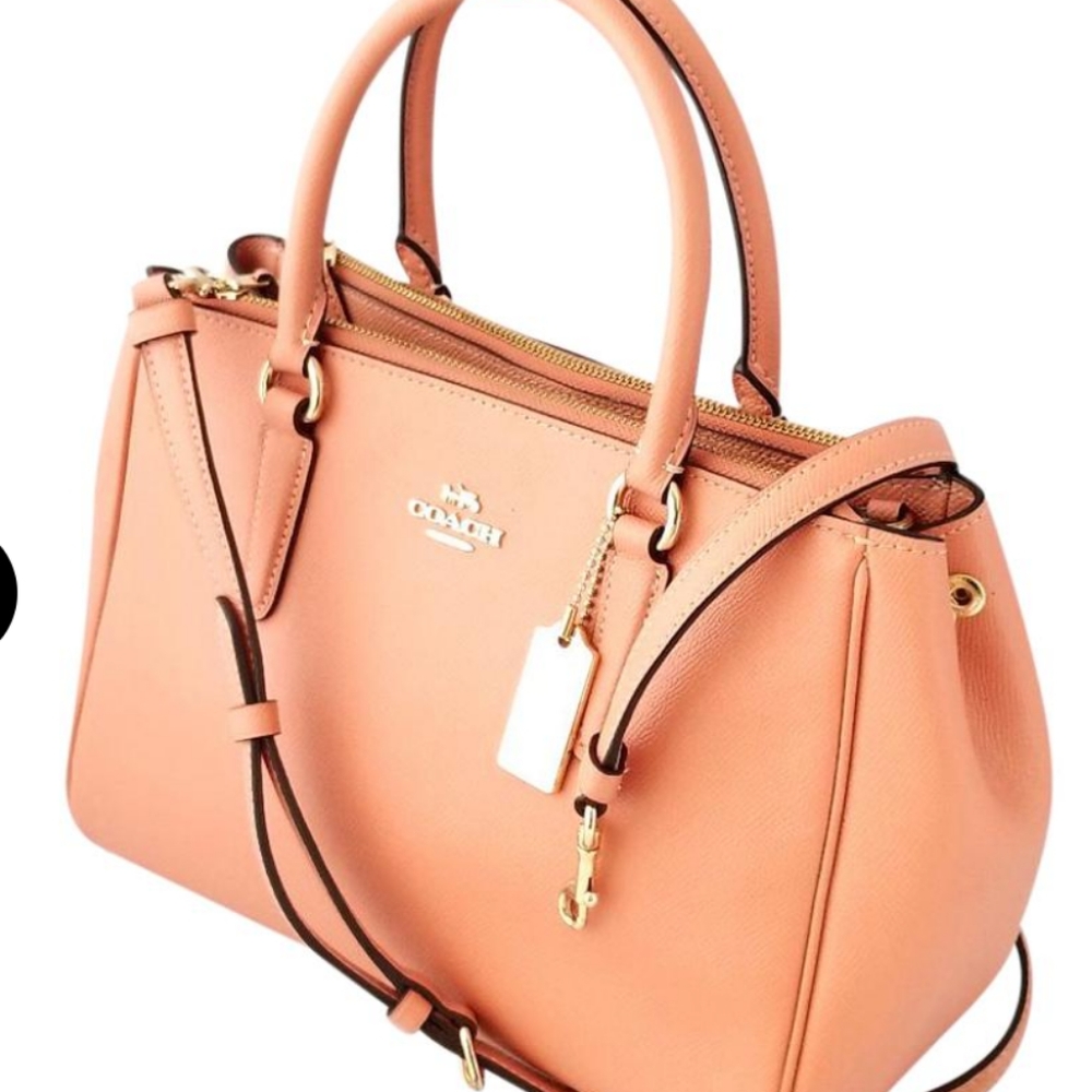 COACH Mini Surrey Leather Carryall coral